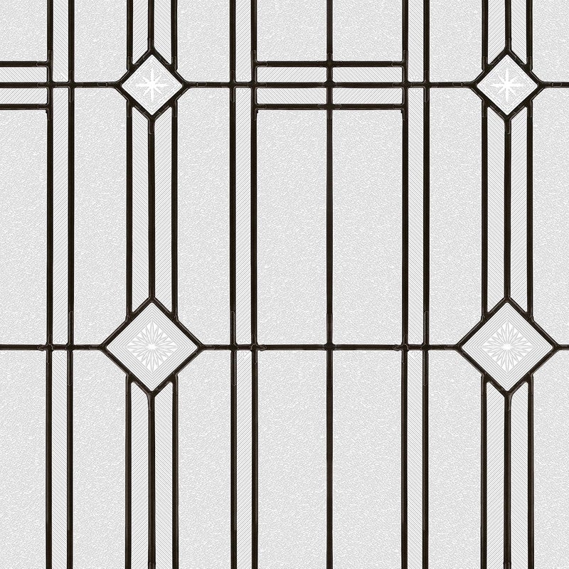 BEAUS TILE UNI Window Film Static Clings Non Adhesive 3D Stained Glass Window Decals UV Protection (Antique, 37.4 x 24.4 Inch) - Image 1